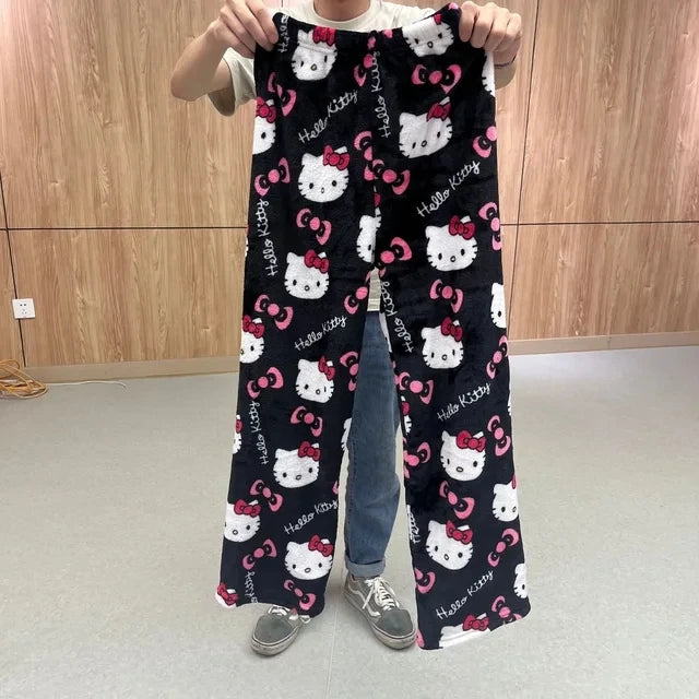Y2K Hello Kitty Pajamas Pants Sanrio Anime Women's Pajama Pants Cartoon Fashion Home Sleepwear Trousers Leisure Home Clothing