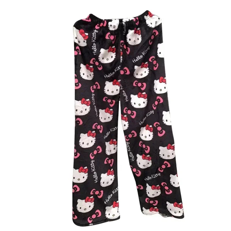 Y2K Hello Kitty Pajamas Pants Sanrio Anime Women's Pajama Pants Cartoon Fashion Home Sleepwear Trousers Leisure Home Clothing