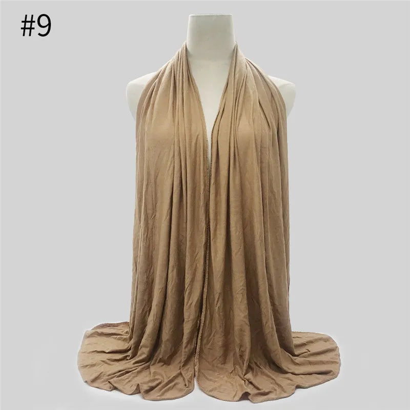 Modal Cotton Jersey Hijab Scarf Long Muslim Shawl Plain Soft Turban Tie Head Wraps For Women Africa Headband 170x60cm