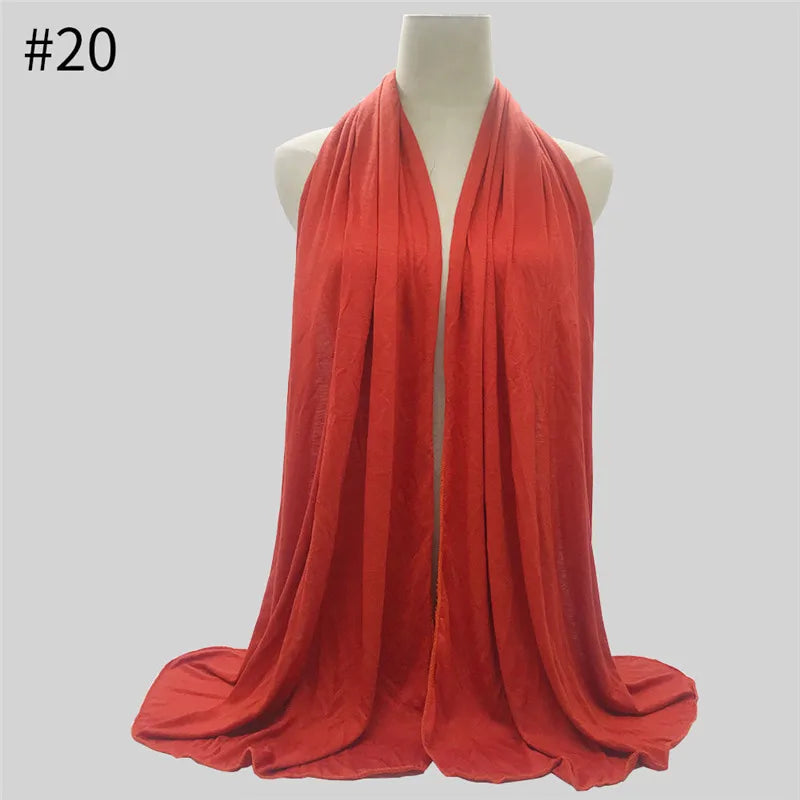 Modal Cotton Jersey Hijab Scarf Long Muslim Shawl Plain Soft Turban Tie Head Wraps For Women Africa Headband 170x60cm
