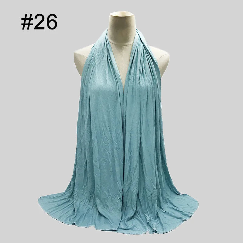 Modal Cotton Jersey Hijab Scarf Long Muslim Shawl Plain Soft Turban Tie Head Wraps For Women Africa Headband 170x60cm
