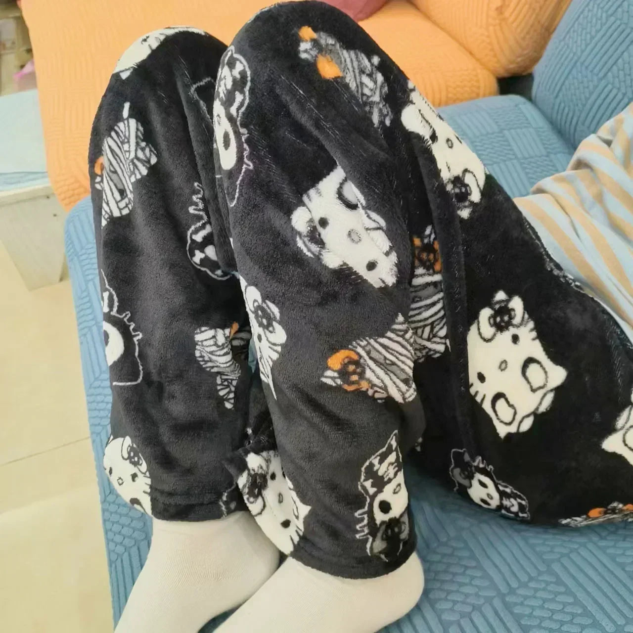 Y2K Hello Kitty Pajamas Pants Sanrio Anime Women's Pajama Pants Cartoon Fashion Home Sleepwear Trousers Leisure Home Clothing