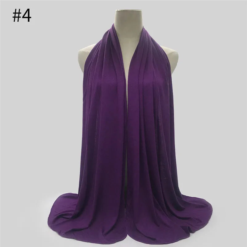Modal Cotton Jersey Hijab Scarf Long Muslim Shawl Plain Soft Turban Tie Head Wraps For Women Africa Headband 170x60cm