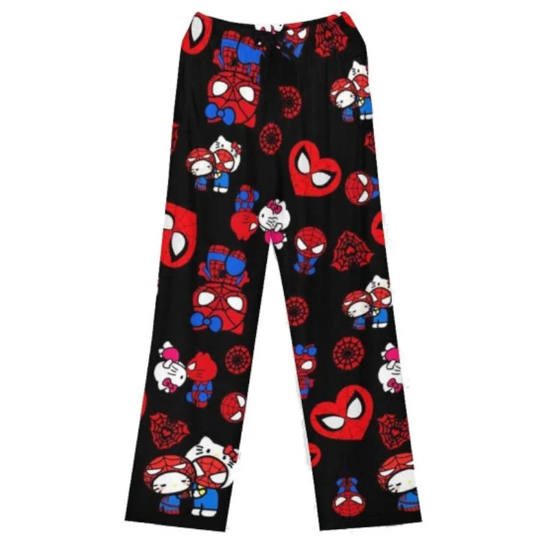Y2K Hello Kitty Pajamas Pants Sanrio Anime Women's Pajama Pants Cartoon Fashion Home Sleepwear Trousers Leisure Home Clothing