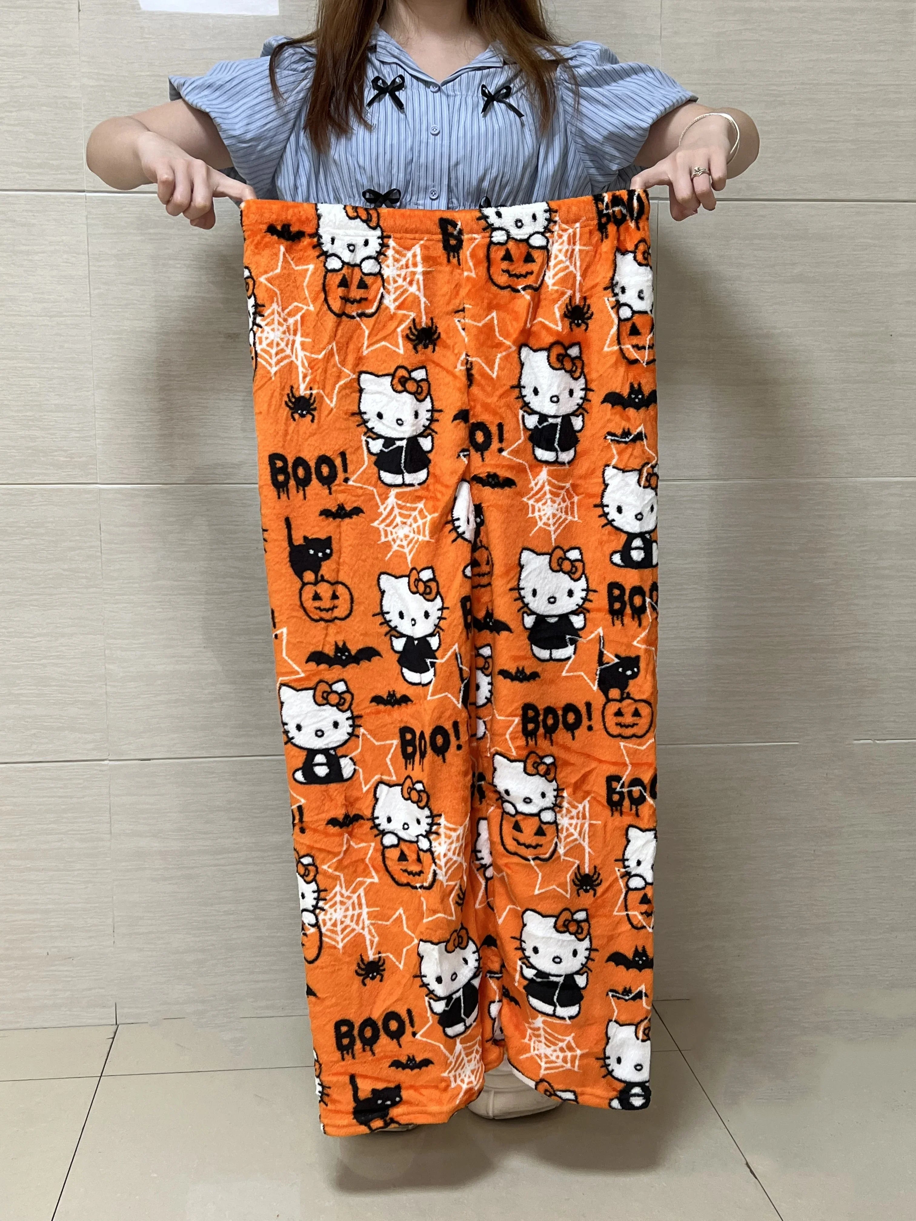 Y2K Hello Kitty Pajamas Pants Sanrio Anime Women's Pajama Pants Cartoon Fashion Home Sleepwear Trousers Leisure Home Clothing