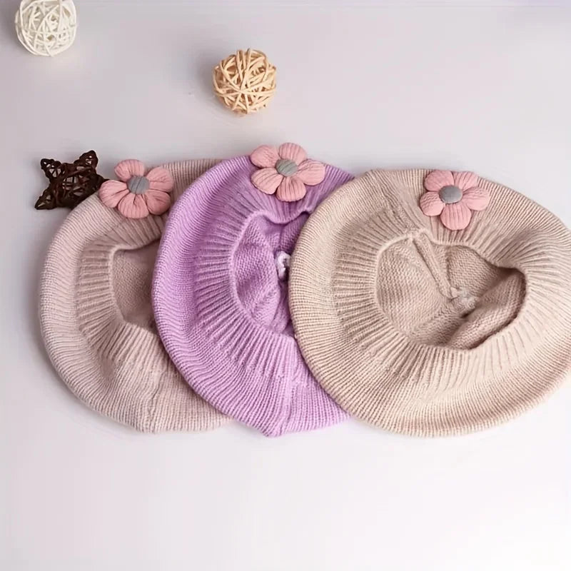 Flower Baby Beret Knitted
