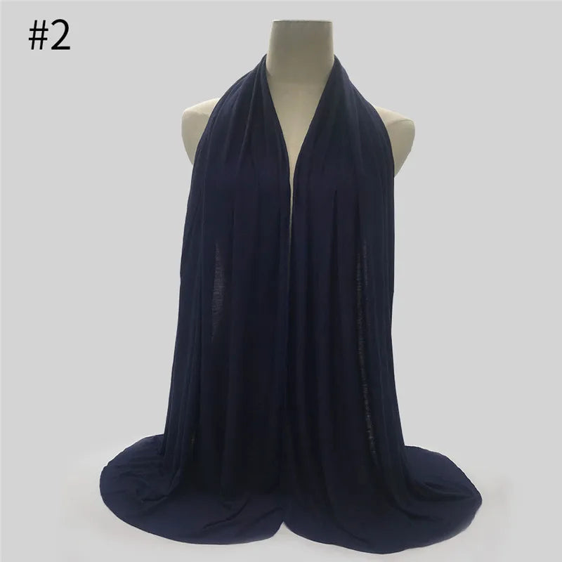Modal Cotton Jersey Hijab Scarf Long Muslim Shawl Plain Soft Turban Tie Head Wraps For Women Africa Headband 170x60cm