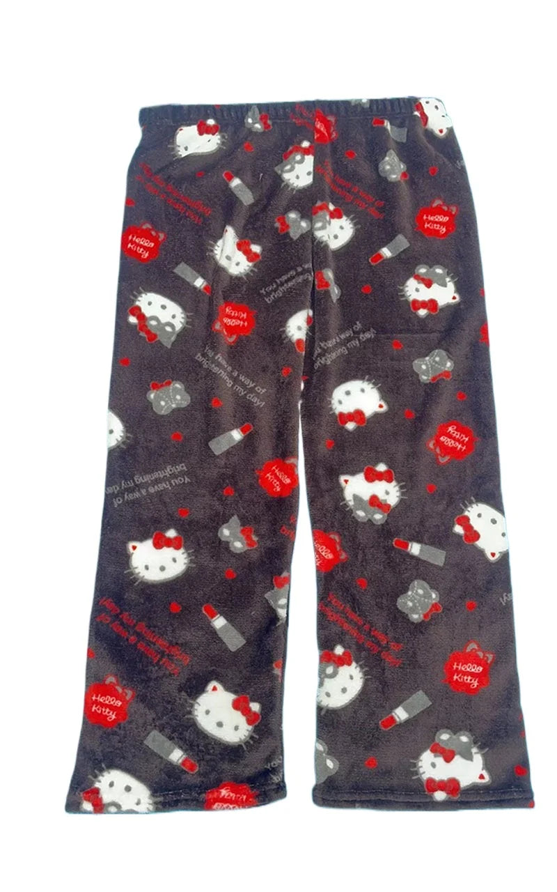 Y2K Hello Kitty Pajamas Pants Sanrio Anime Women's Pajama Pants Cartoon Fashion Home Sleepwear Trousers Leisure Home Clothing