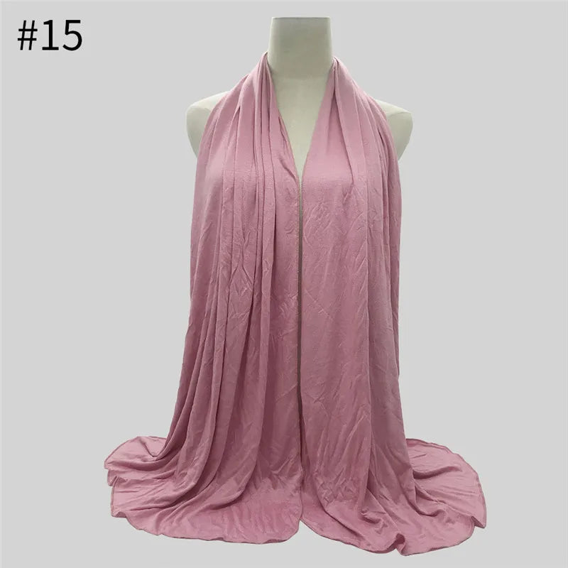 Modal Cotton Jersey Hijab Scarf Long Muslim Shawl Plain Soft Turban Tie Head Wraps For Women Africa Headband 170x60cm
