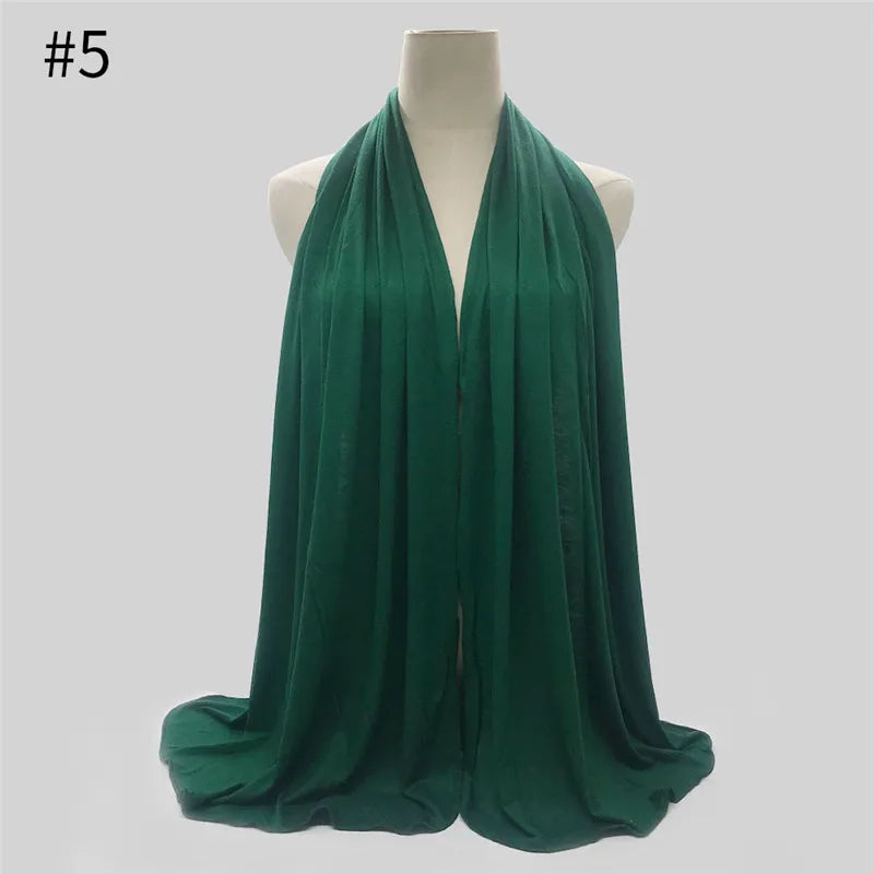 Modal Cotton Jersey Hijab Scarf Long Muslim Shawl Plain Soft Turban Tie Head Wraps For Women Africa Headband 170x60cm
