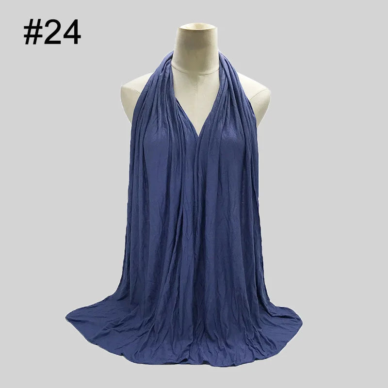 Modal Cotton Jersey Hijab Scarf Long Muslim Shawl Plain Soft Turban Tie Head Wraps For Women Africa Headband 170x60cm