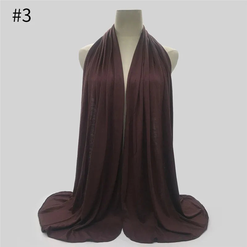 Modal Cotton Jersey Hijab Scarf Long Muslim Shawl Plain Soft Turban Tie Head Wraps For Women Africa Headband 170x60cm