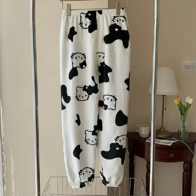 Y2K Hello Kitty Pajamas Pants Sanrio Anime Women's Pajama Pants Cartoon Fashion Home Sleepwear Trousers Leisure Home Clothing