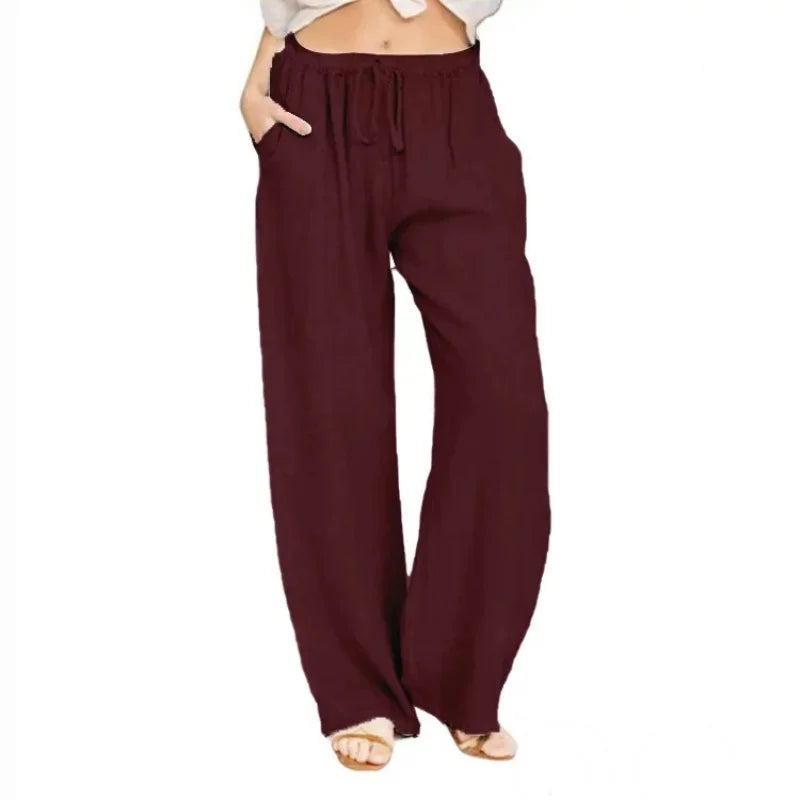 Summer and Autumn New Casual Women's Wear in Europe, America, and Europe Large Loose Cotton Hemp Casual Pants