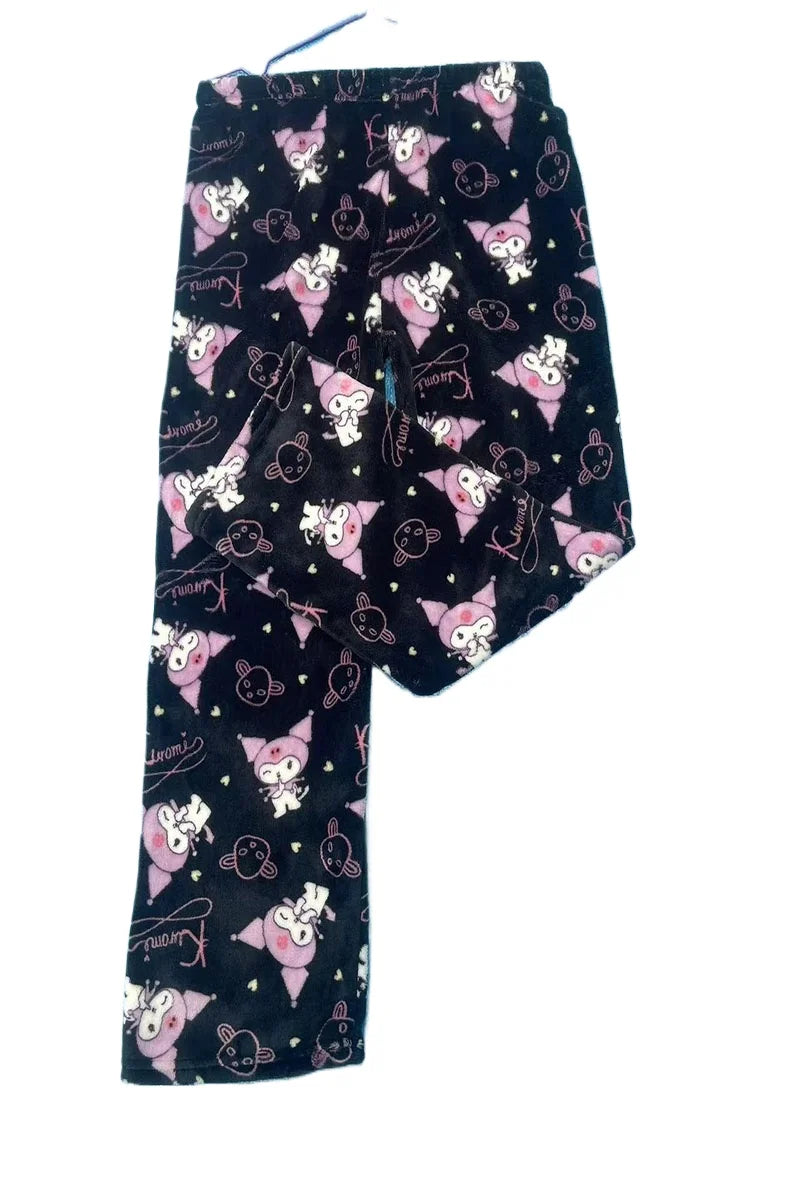 Y2K Hello Kitty Pajamas Pants Sanrio Anime Women's Pajama Pants Cartoon Fashion Home Sleepwear Trousers Leisure Home Clothing