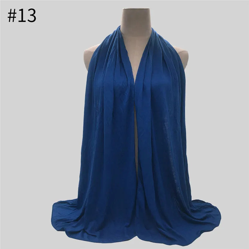 Modal Cotton Jersey Hijab Scarf Long Muslim Shawl Plain Soft Turban Tie Head Wraps For Women Africa Headband 170x60cm