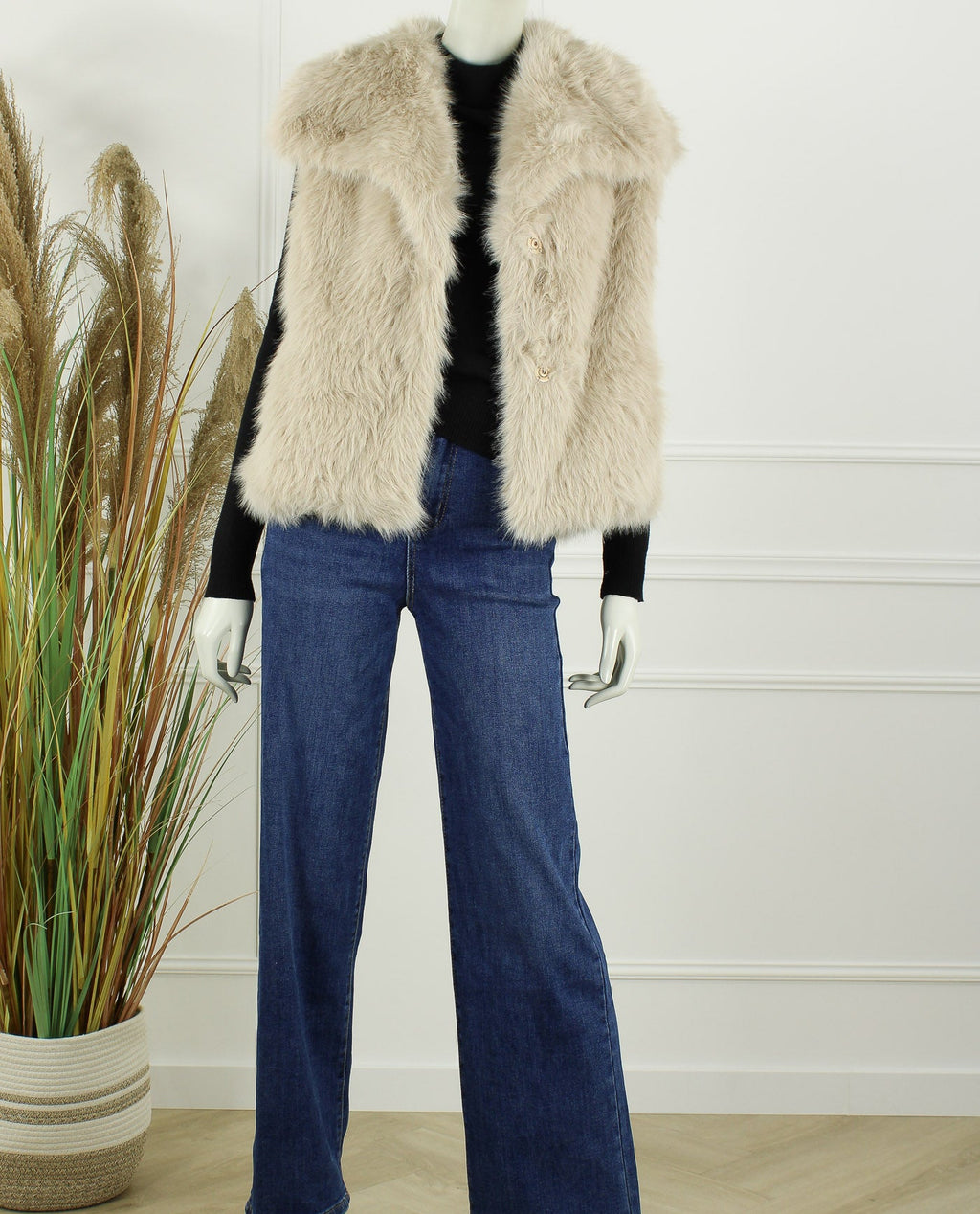 Faux Fur Gilet Tess – Licht Grijs