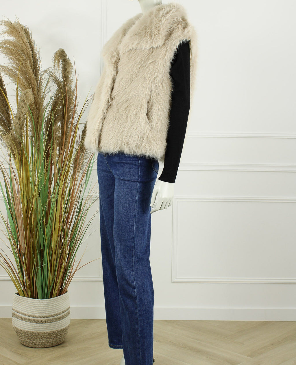 Faux Fur Gilet Tess – Licht Grijs