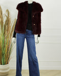 Faux Fur Gilet Olivia – Bordeaux