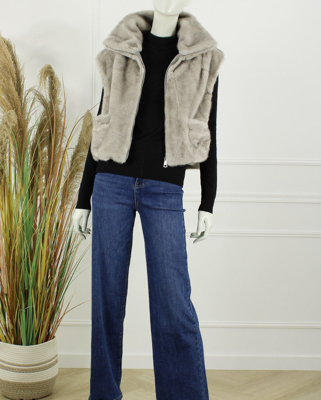 Faux Fur Gilet Tess - Licht Grijs