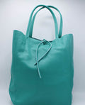 Tas Shopper Leder - Aqua