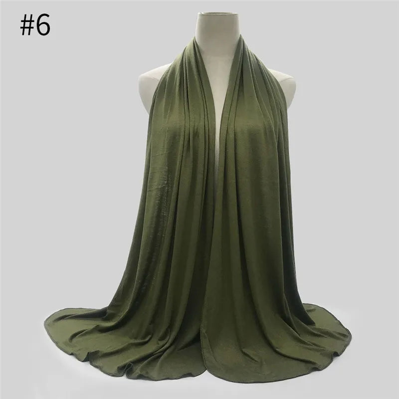 Modal Cotton Jersey Hijab Scarf Long Muslim Shawl Plain Soft Turban Tie Head Wraps For Women Africa Headband 170x60cm