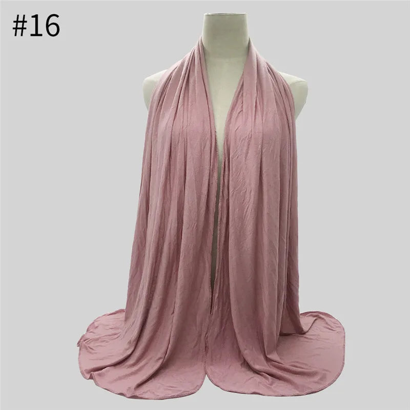 Modal Cotton Jersey Hijab Scarf Long Muslim Shawl Plain Soft Turban Tie Head Wraps For Women Africa Headband 170x60cm