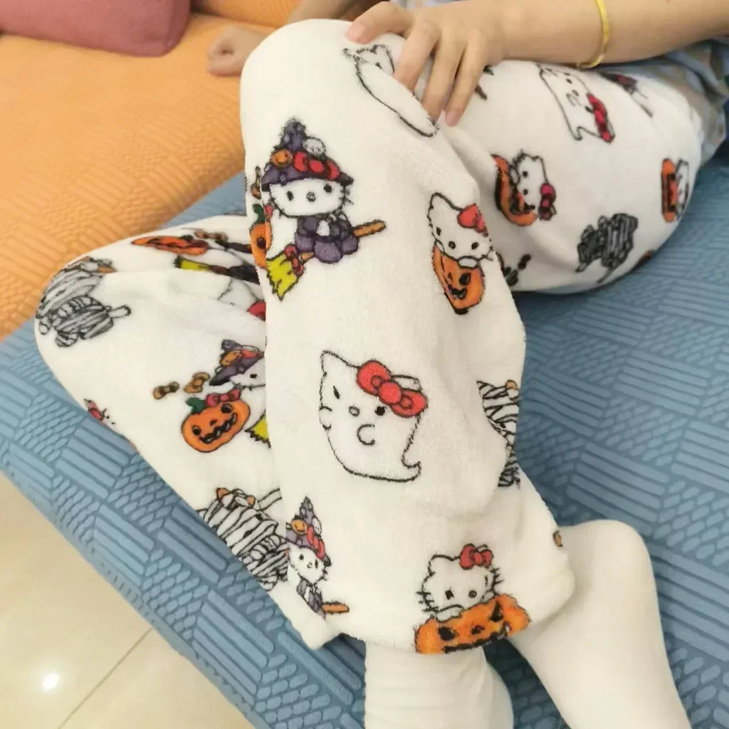 Y2K Hello Kitty Pajamas Pants Sanrio Anime Women's Pajama Pants Cartoon Fashion Home Sleepwear Trousers Leisure Home Clothing